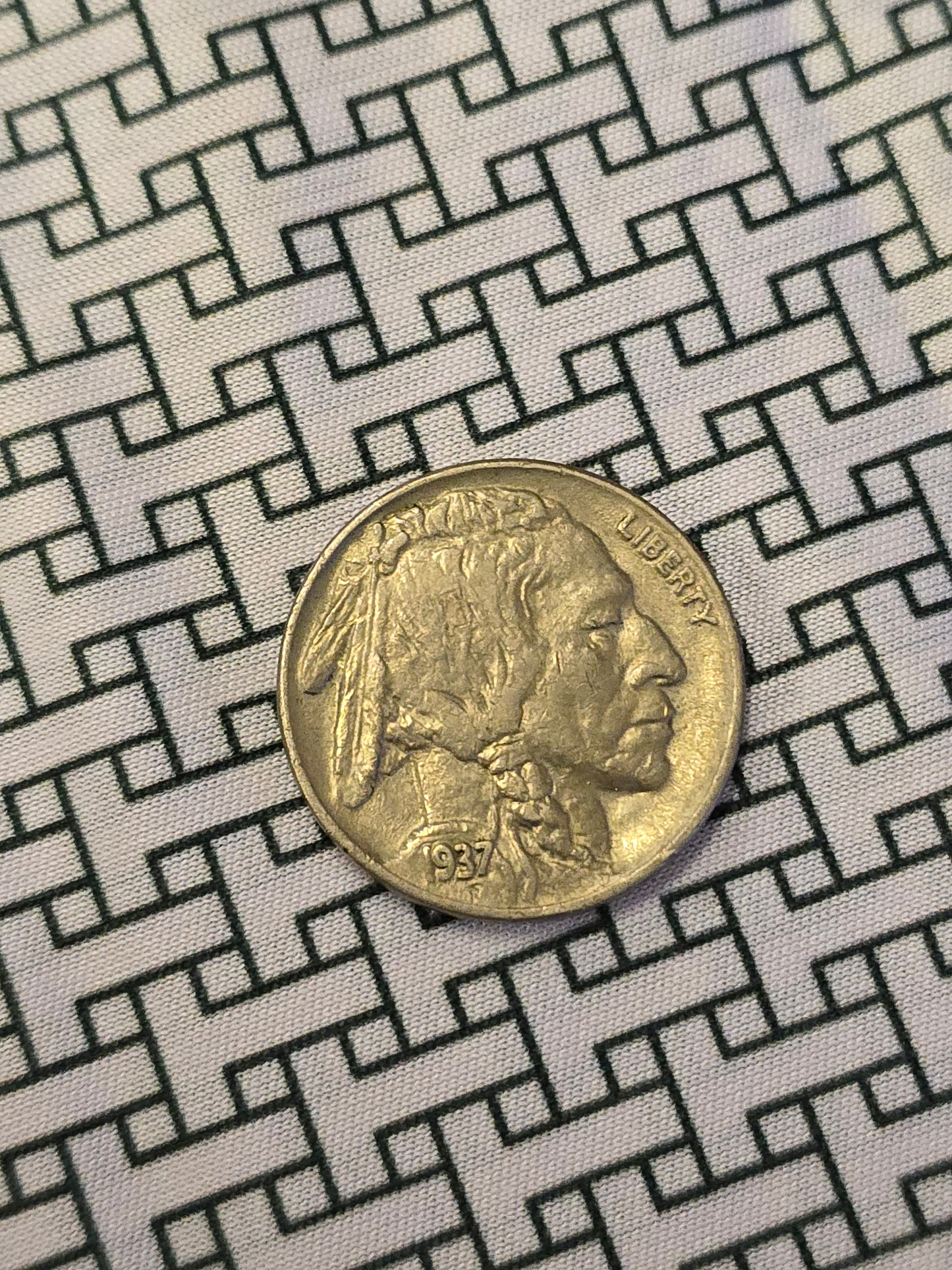 1937 5 cent Indian head Buffalo coin