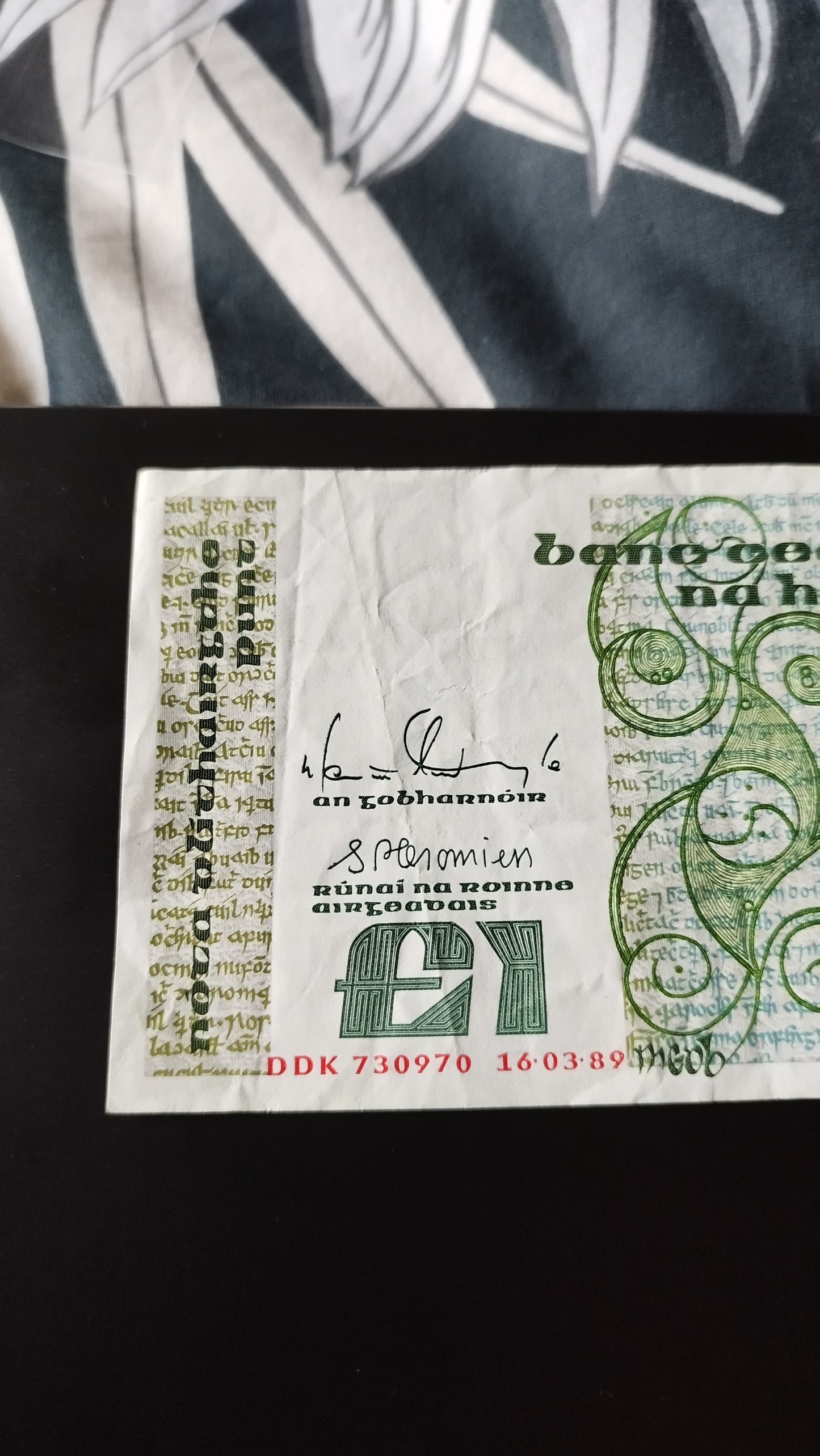 Vintage Bank of Ireland 1 pound note