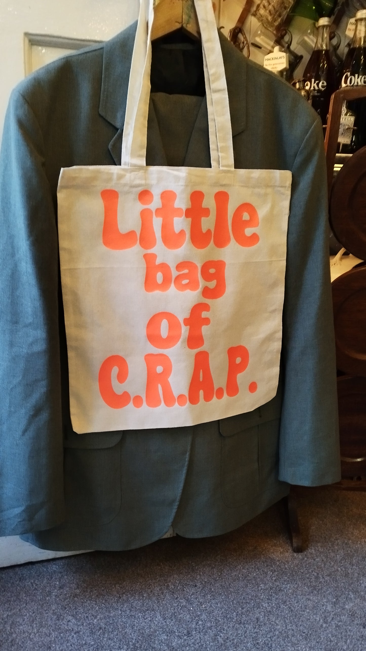 Little bag of crap canvas shopping bag