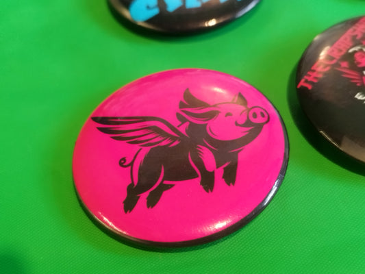 Crap Shak Flying Pig logo Pin Badge