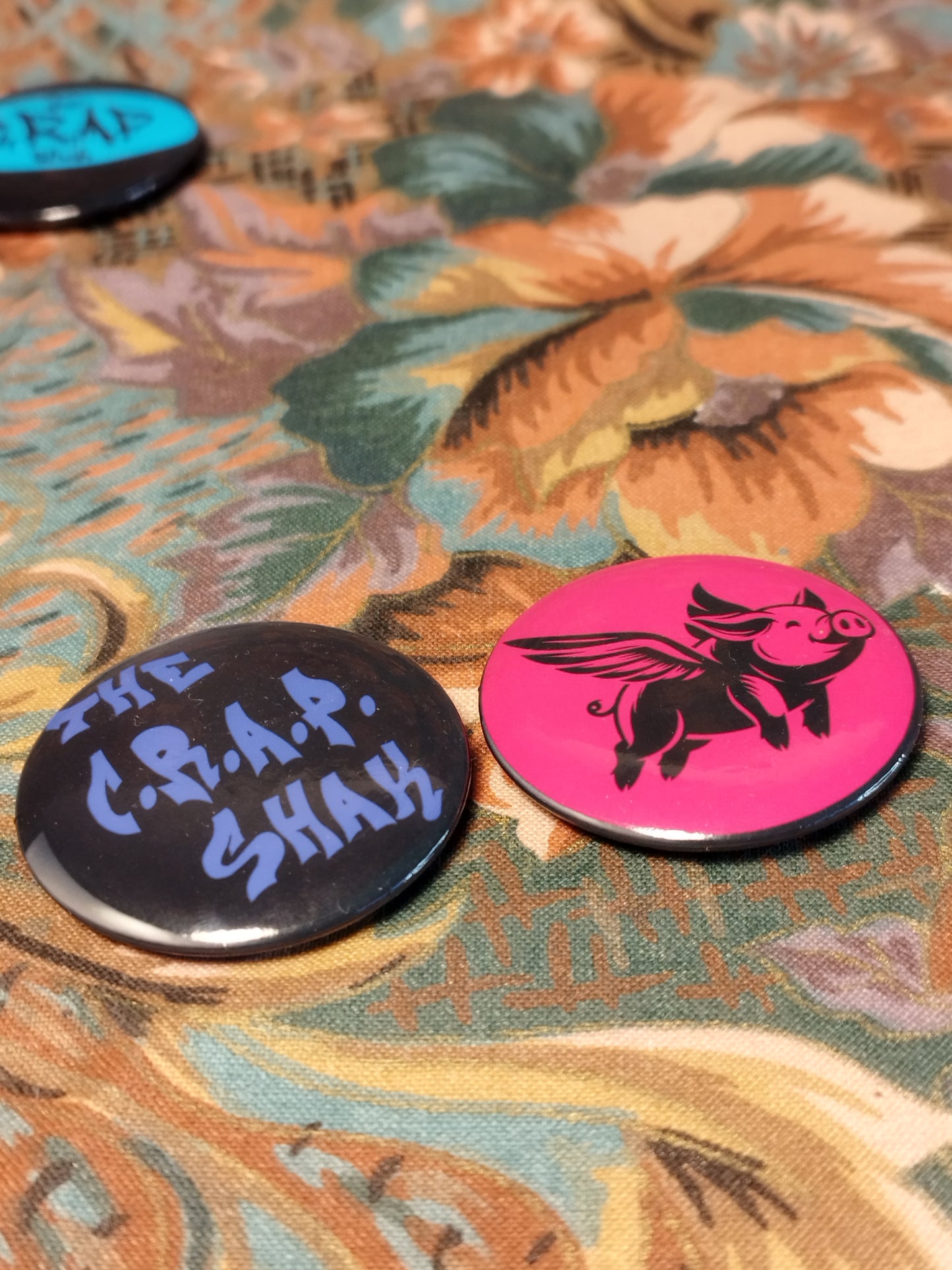 Pair of Crap Shak Logo Pin Badge