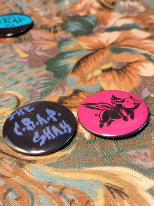 Pair of Crap Shak Logo Pin Badge