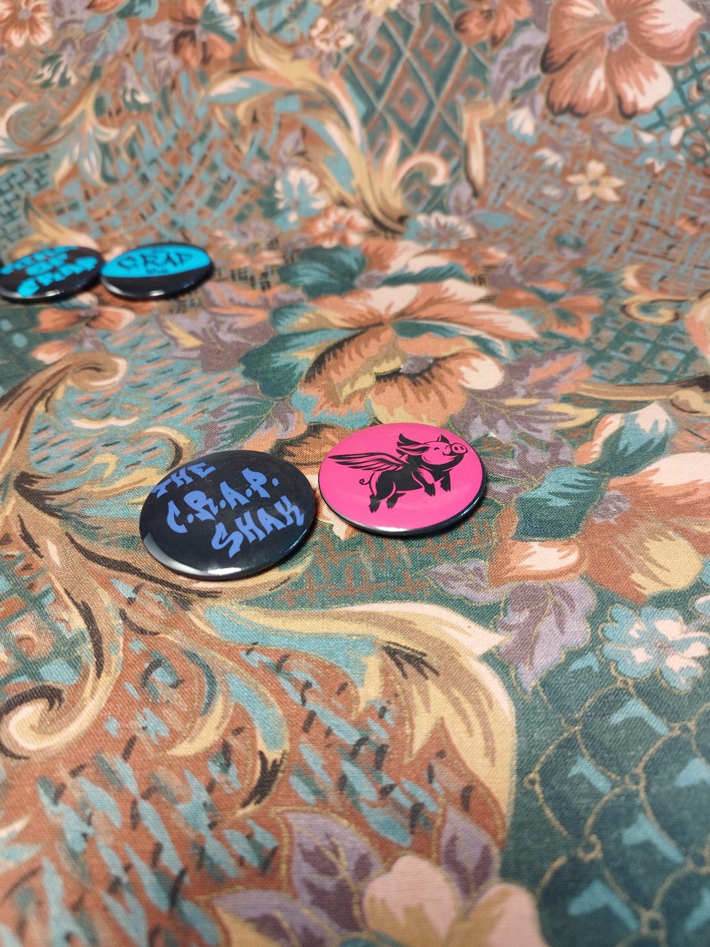 Pair of Crap Shak Logo Pin Badge