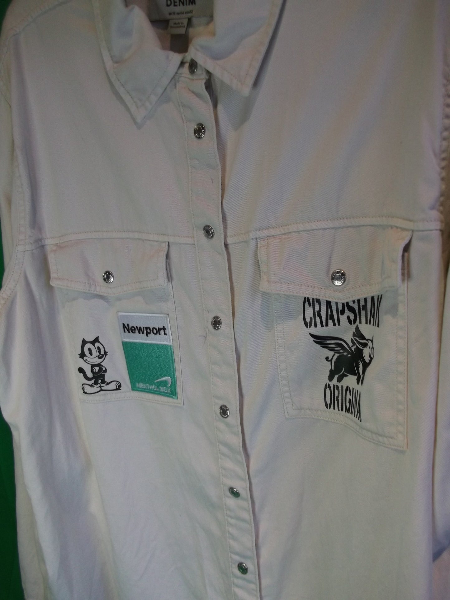Born to Win Custom White denim shirt