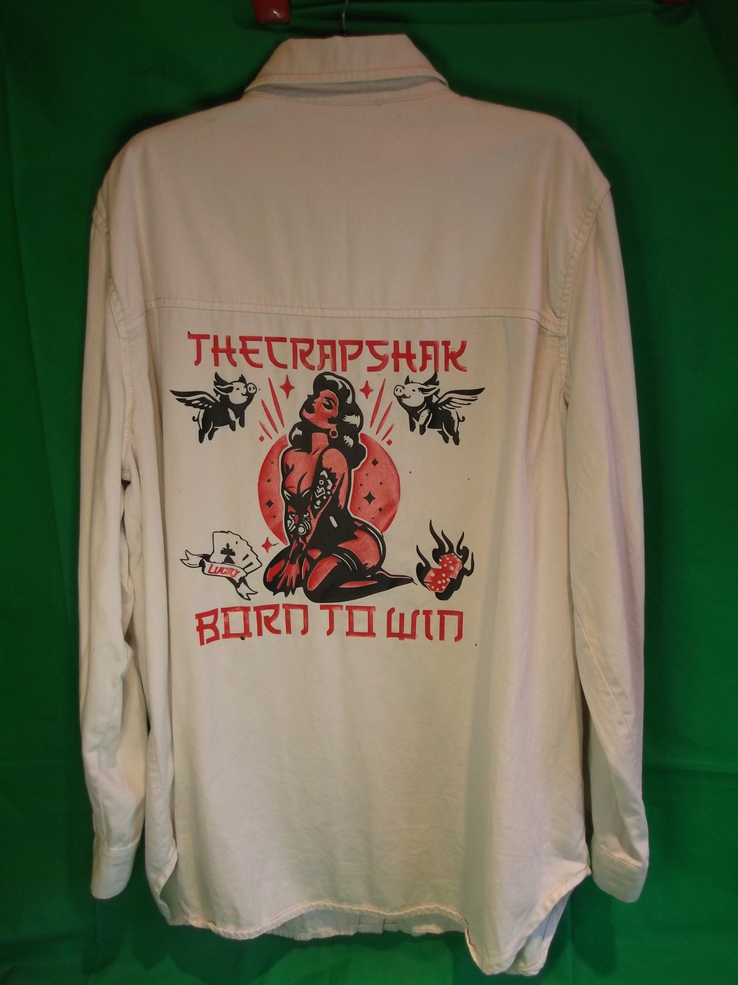 Born to Win Custom White denim shirt