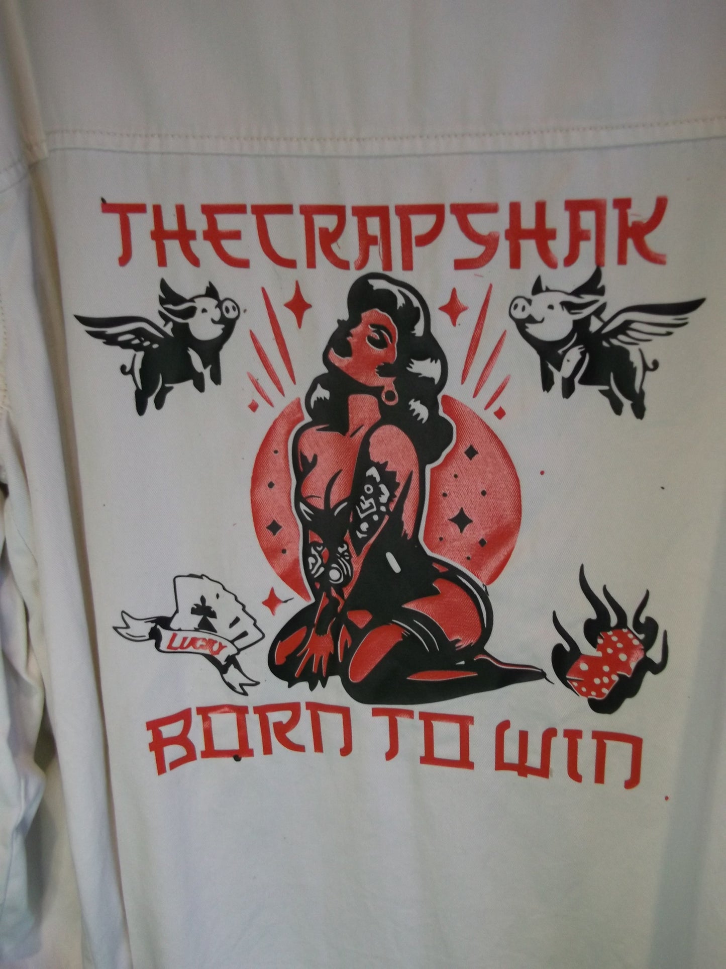 Born to Win Custom White denim shirt