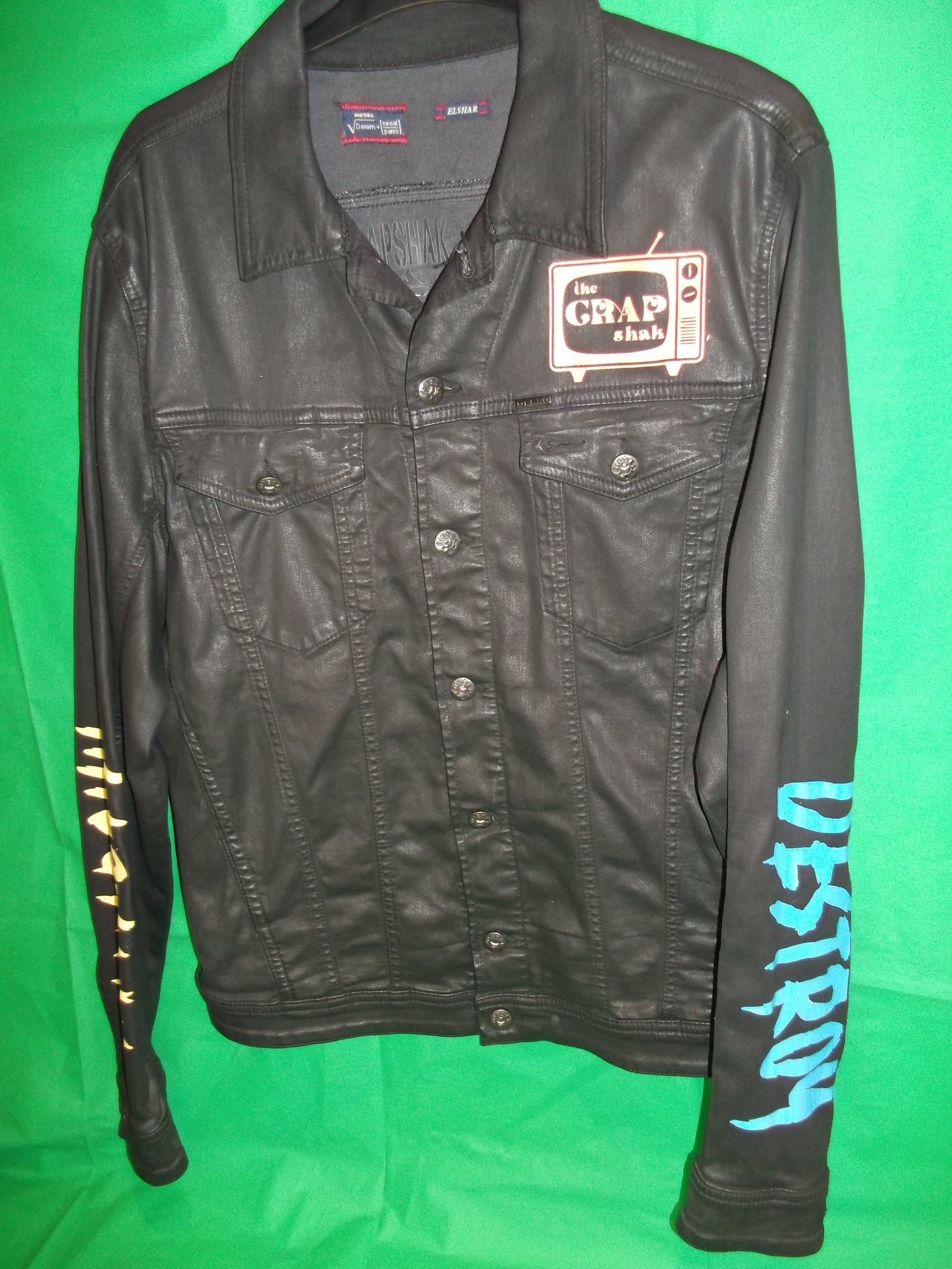 Custom Crap Shak Black Denim Jacket