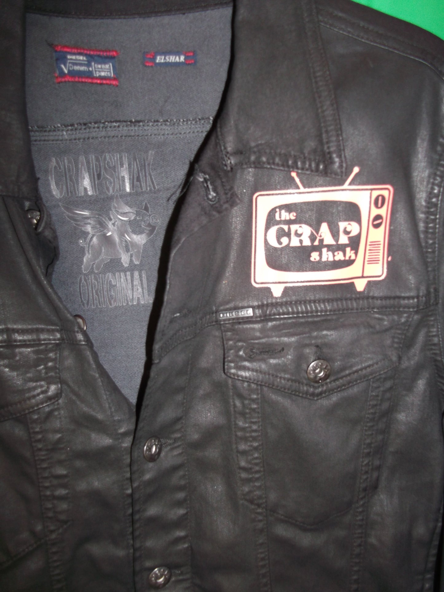 Custom Crap Shak Black Denim Jacket